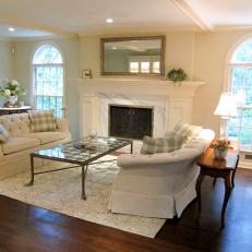 Refined Elegance in White Traditional Living Room