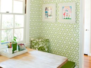 Green and White Breakfast Nook