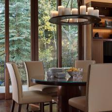 Dining Room With Breakfast Table and Walnut Floors
