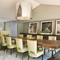 Sophisticated, Neutral Contemporary Dining Room 