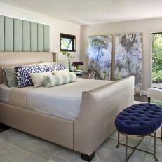 Layering Adds Richness in Neutral, Transitional Bedroom