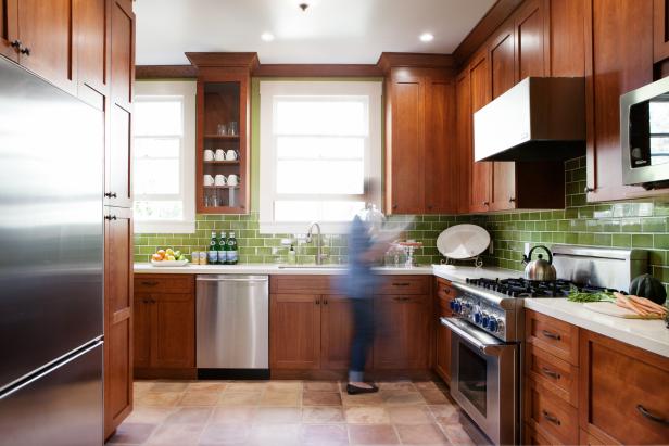 Red Wood Craftsman Kitchen 