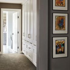 Master Bedroom Entryway With Bold African Art