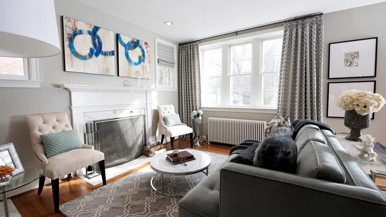 Soothing Transitional Living Room With Gray Furniture | HGTV, image size:1280x720