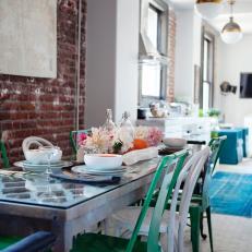 Narrow Dining Room Bursting With Personality
