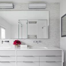 Gray Monochromatic Master Bathroom
