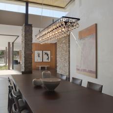 Modern Dining Room With Glass Chandelier