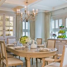 Classy Traditional Dining Room With Pops of Green 