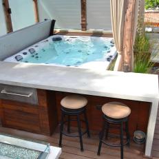 Relaxing Roof Deck With Hot Tub and Bar