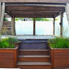 Serene Hot Tub Retreat With Cedar Pergola