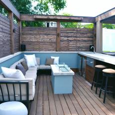Updated Roof Deck With Fire Pit, Outdoor Bar and Seating