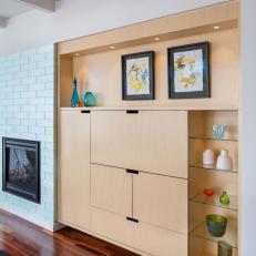 Contemporary Built-Ins With Under-Shelf Lighting
