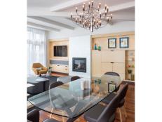 Modern Dining Table & Chandelier