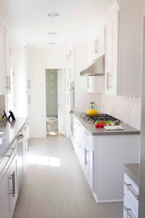Contemporary Galley Kitchen Goes White and Bright | HGTV