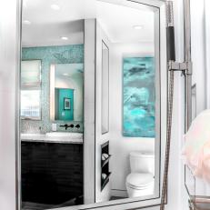 Contemporary White Shower Area in Spa Master Bathroom