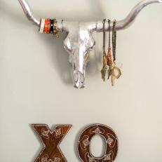 Silver Cow Skull With Horns for Hanging Jewelry