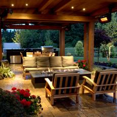 Cozy Country-Style Patio With Fire Pit