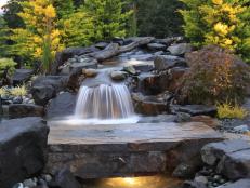 Natural Waterfall in Backyard Retreat