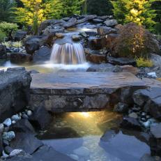 Backyard Retreat With Waterfall
