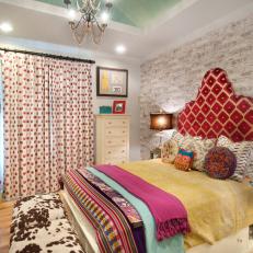 Tween Bedroom With Colorful Patterned Accessories