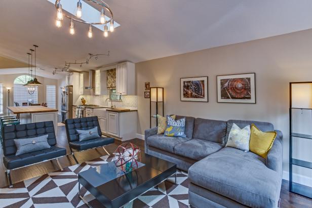 Comfy Gray Sectional In Modern Cottage Living Room Hgtv