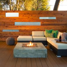 Asian-Inspired Deck With Fire Pit