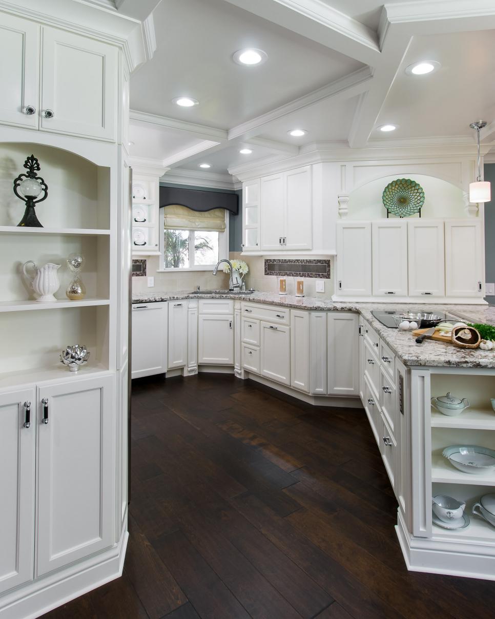 Striking Open-Plan Kitchen With Crisp, White Cabinetry | HGTV