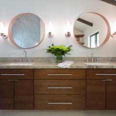 Updated Midcentury Modern Master Bathroom With Custom Vanity