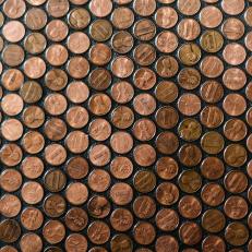 Copper Penny Tile Backsplash