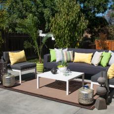 Contemporary Patio Features Plush Gray Furnishings