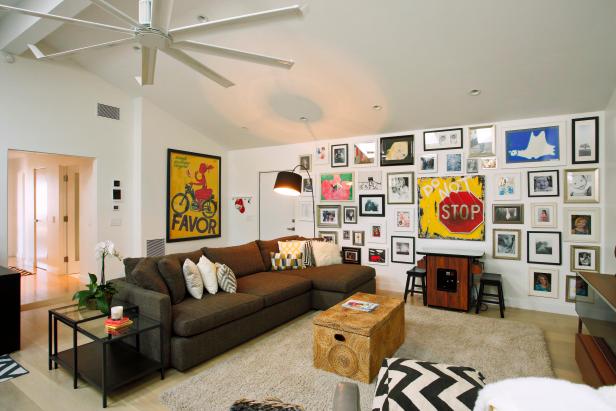 Eclectic Family Room With Sprawling Gallery Wall | HGTV