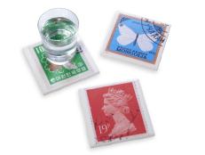 vintage stamp drink coasters