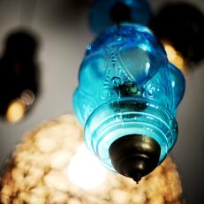 Stylish Blue Glass Pendant Light