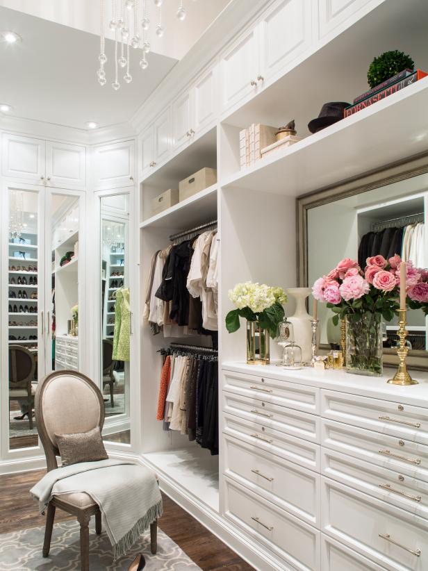 White Walk-In Closet With Ample Storage