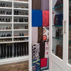 Custom Walk-In Closet With Storage for Shoes and Purses