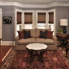 Neutral Traditional Study With Crown Molding