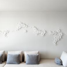 Original Sculpture on Dreamy Living Room Wall
