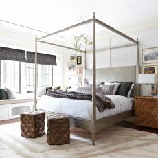 Light-Filled Eclectic Master Bedroom With Canopy Bed
