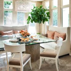 Transitional Neutral Dining Room Is Airy, Relaxed