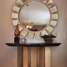 Art Deco-Inspired Console Table and Sunburst Mirror