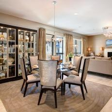 Formal Dining Room With Built-In China Cabinet