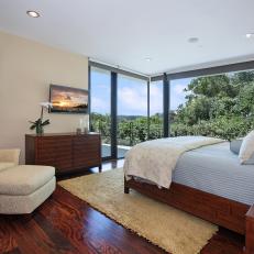 Contemporary Master Bedroom With Pacific Ocean Views