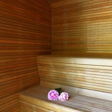 Home Sauna with Built-In Benches