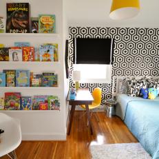 Kid's Midcentury Modern Bedroom with Reading Nook