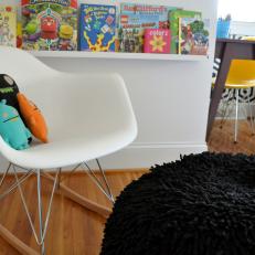 White Midcentury Modern Rocking Chair in Kid's Room