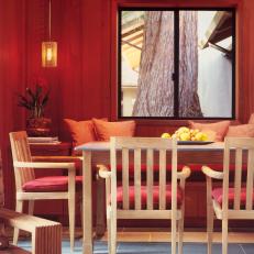 Contemporary Dining Room With Built-in Banquette Seating