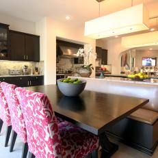 Contemporary Kitchen With Banquette-Style Breakfast Nook