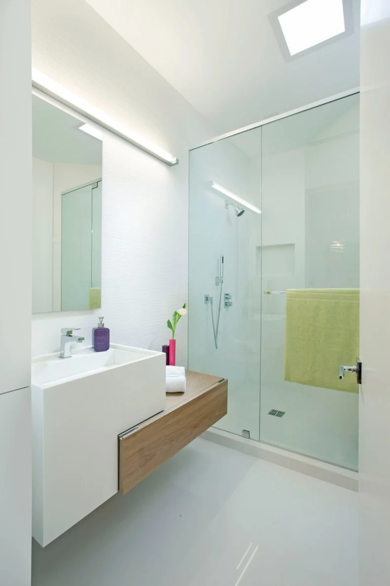 Modern White Bathroom With Floating Vanity