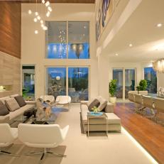 Neutral Modern Open Living and Dining Area