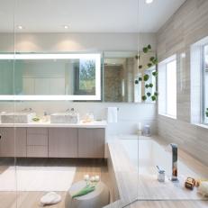 Textural Nuances Create Interest in a Modern Bathroom